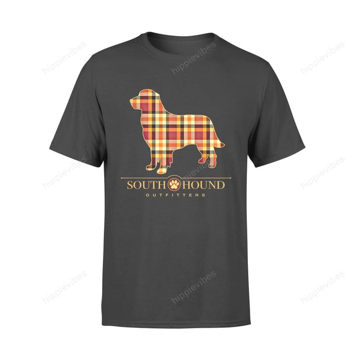 Dog Gift Idea Autumn Plaid Golden Retriever T-Shirt - Standard T-Shirt S / Black Dreamship