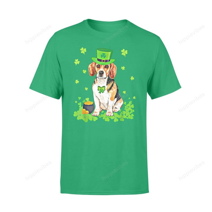 Dog Gift Idea Beagle Shamrock St.patricks Day Lover Funny T-Shirt - Standard T-Shirt S / Kelly