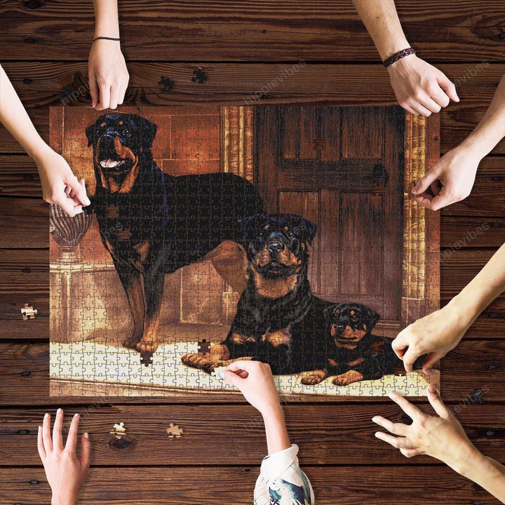 Rottweiler Family Jigsaw Puzzle 21 X 15 (500 Pcs)