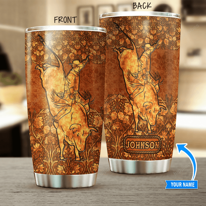Bull Riding Personalized Stainless Steel Tumbler