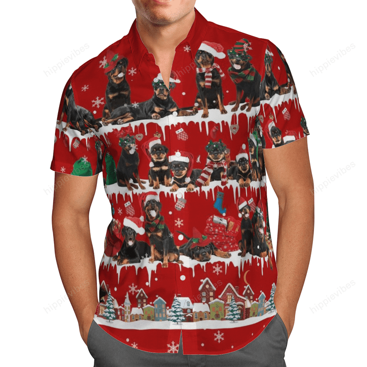 Rottweiler Snow Christmas Hawaii Shirt