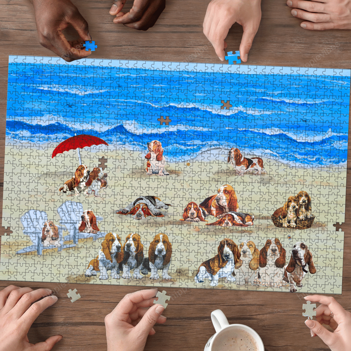 Basset Hound In Beach - Puzzle