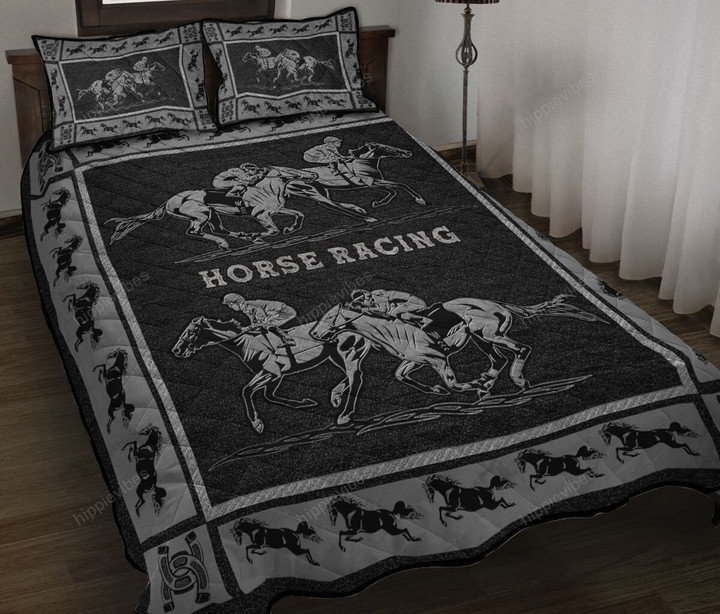 Horse racing Quilt bed set & Quilt Blanket