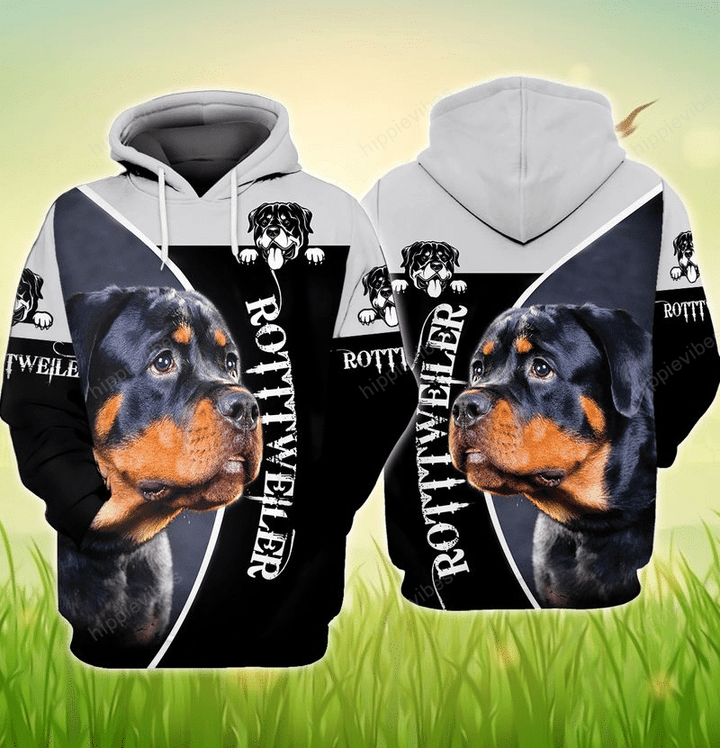 Love Rottweiler 3D All Over Printed Hoodie