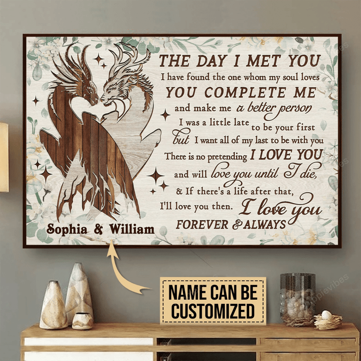 Personalized Dragon The Day I Met Horizontal Poster