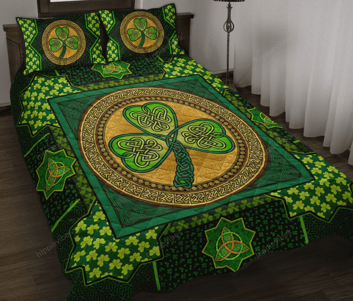 Irish - Shamrock Celtic Green Quilt Bed Set