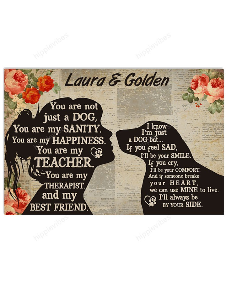 Personalizable  My Golden Retriever - My Best Friend Horizontal Poster