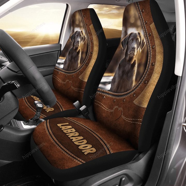 Labrador Retriever Leather Pattern Car Seat Cover