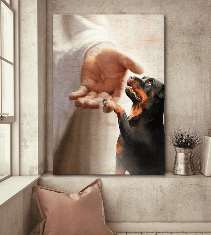 Rottweiler - Take my hand 2 Canvas