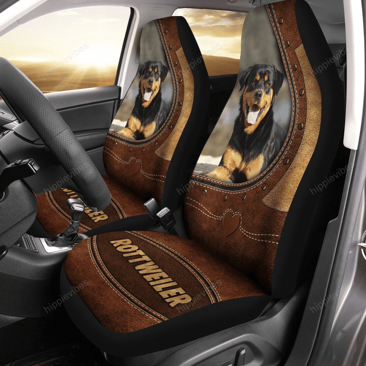 Rottweiler Leather Car Seat Cover HPV02