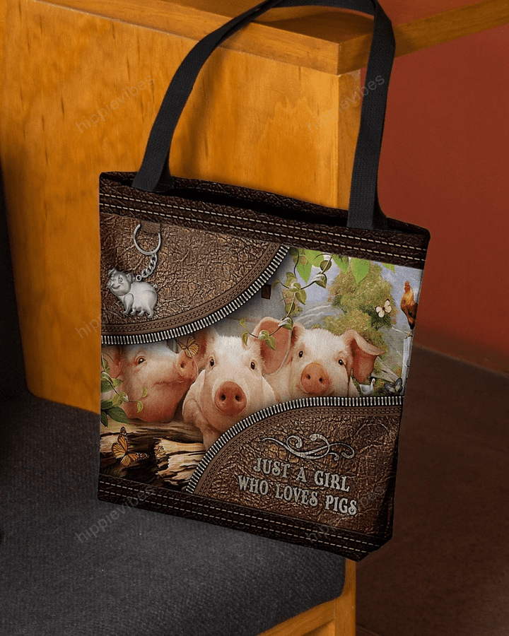 A girl who loves pigs All-Over Tote