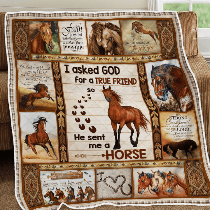 God Sent Me A Horse Quilt Blanket