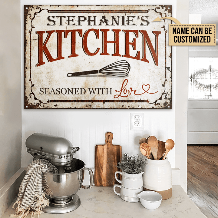Personalized Baking Seasoned With Love Customized Classic Metal Signs