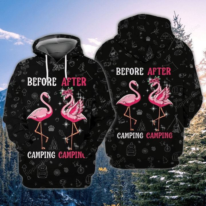 Flamingo Camping Lady 3D All Over Printed Hoodie