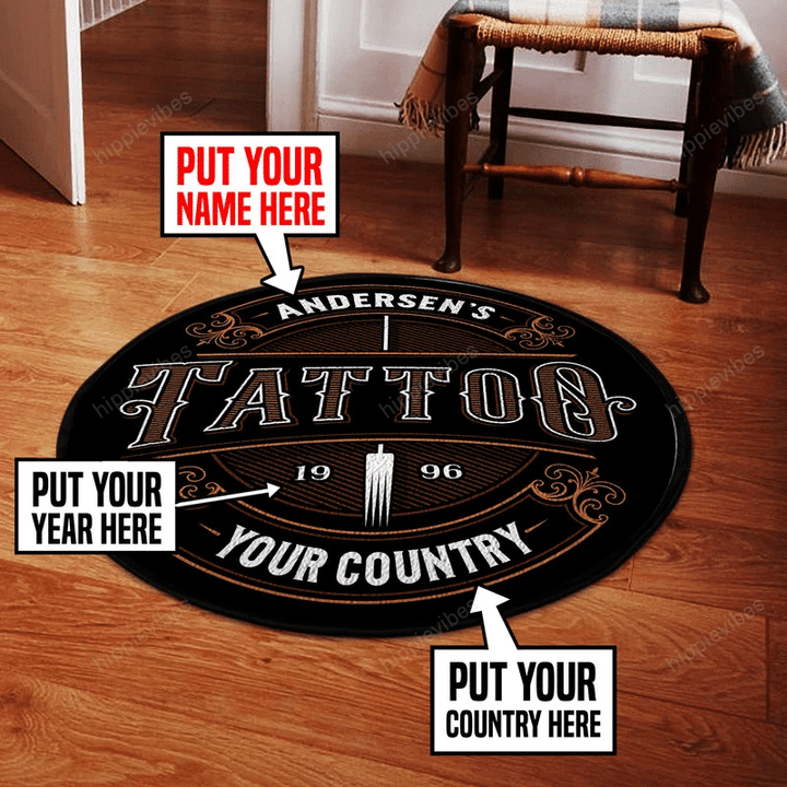Personalized tattoo round rug HPV03