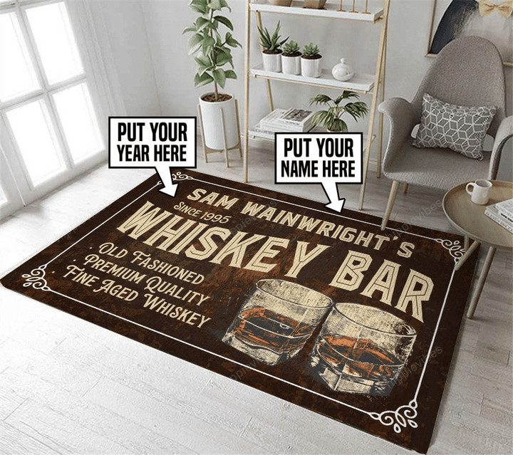 Personalized whiskey bar rug HPV01