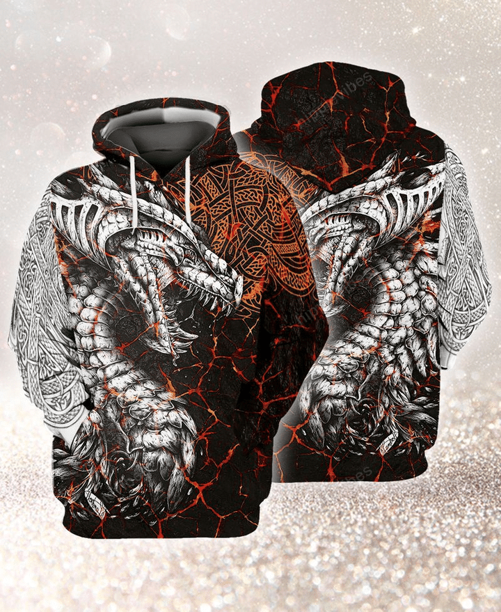 Viking Dragon 3D All Over Printed Hoodie
