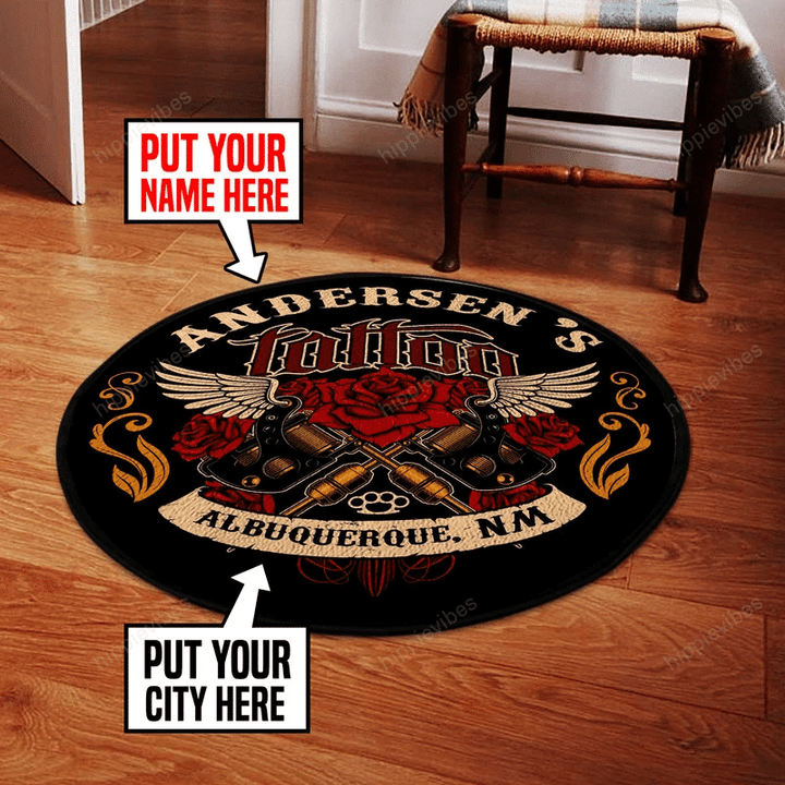 Personalized tattoo round rug HPV07
