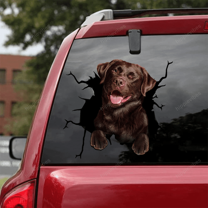Labrador Retriever Crack Car Sticker 13