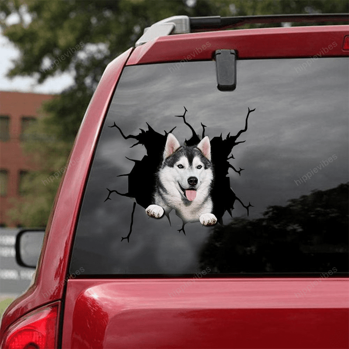 Siberian Husky Crack Car Sticker 10