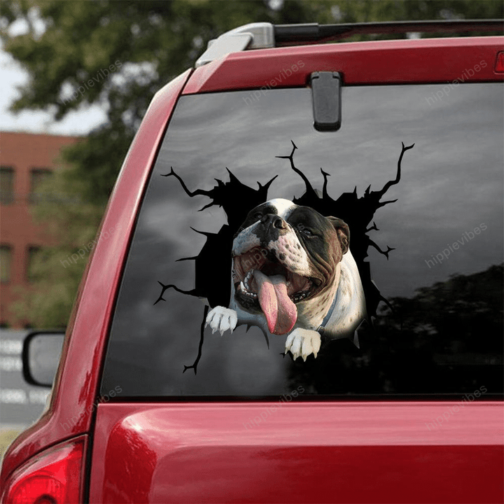 English Bulldog Crack Car Sticker 14
