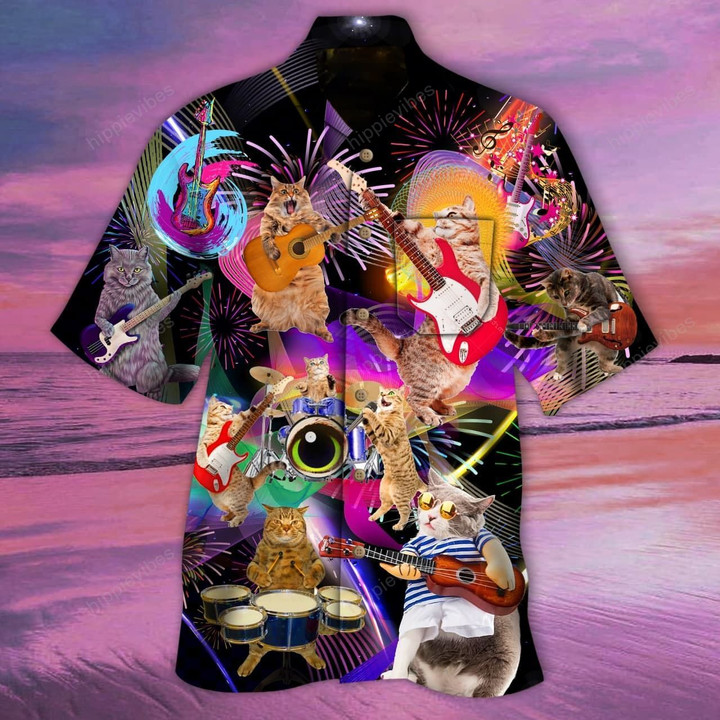 Rocker Cat Hawaiian Shirt RE