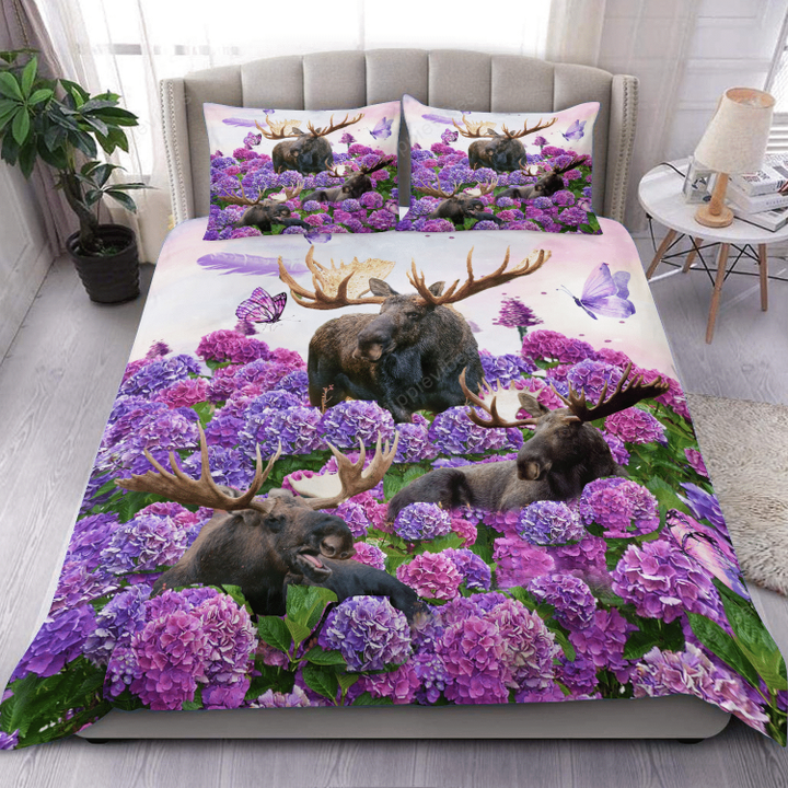 Moose Hydrangea Flower Bedding Set