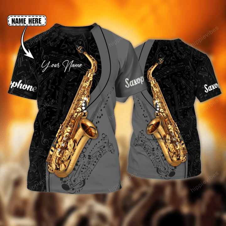 Saxophone Black & Grey Version Custom T-shirt
