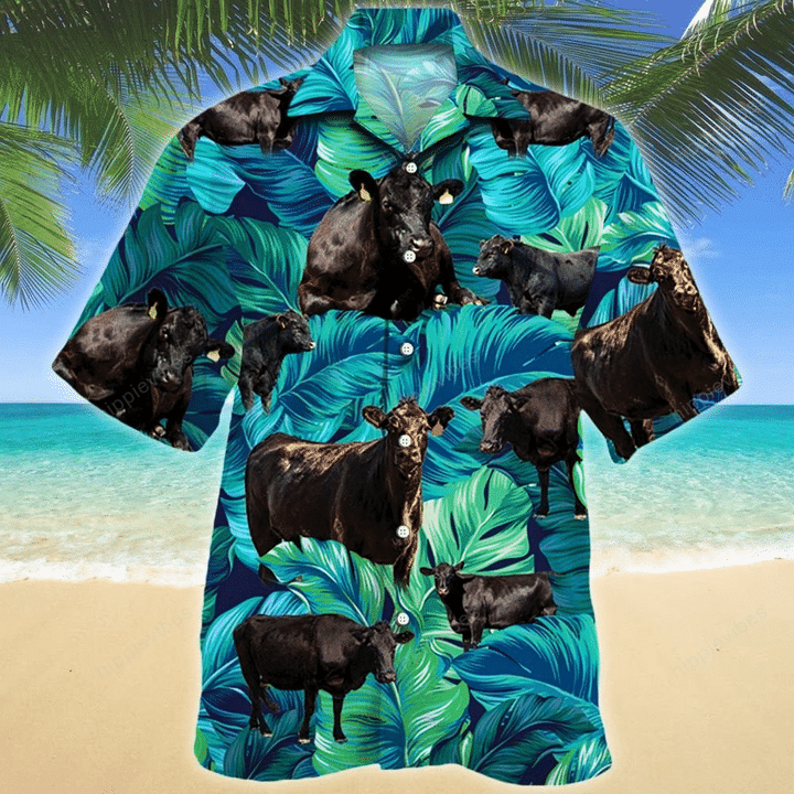 Black Angus Tropical Hawaiian Shirt