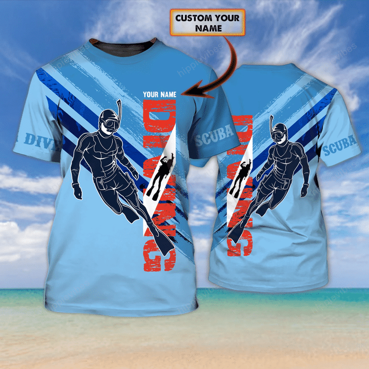 Scuba Diving V8 Custom T-shirt