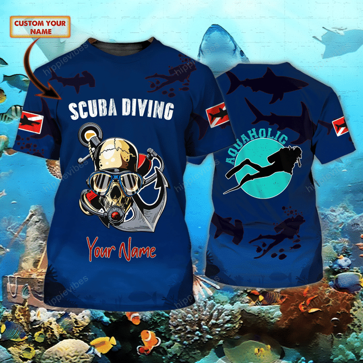 Scuba Diving V6 Custom T-shirt