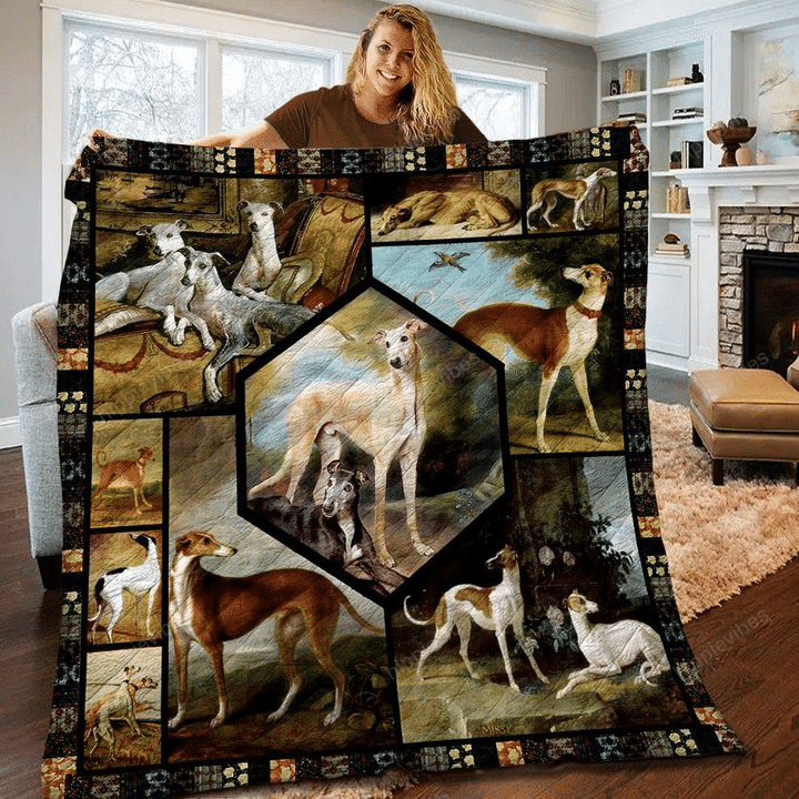Greyhound 3D Quilt Blanket