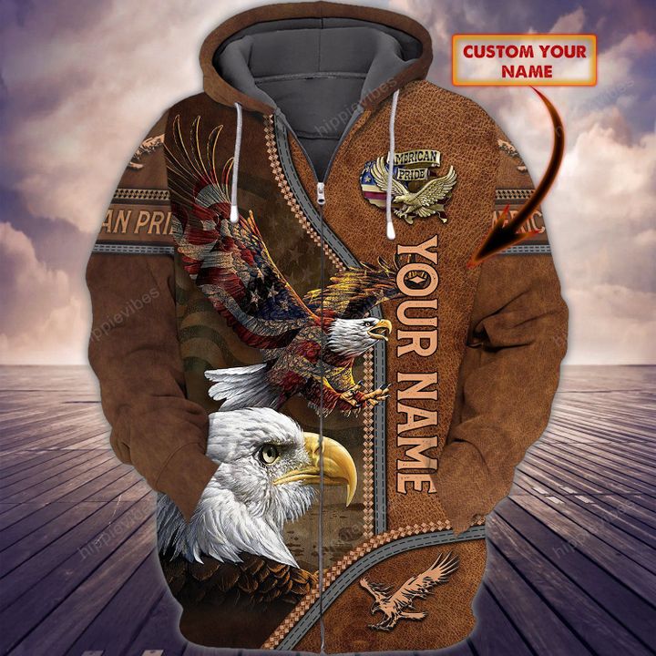 American Pride Eagle Custom Zipped Hoodie