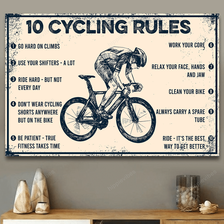 10 Cycling Rules Horizontal Poster AV0001426