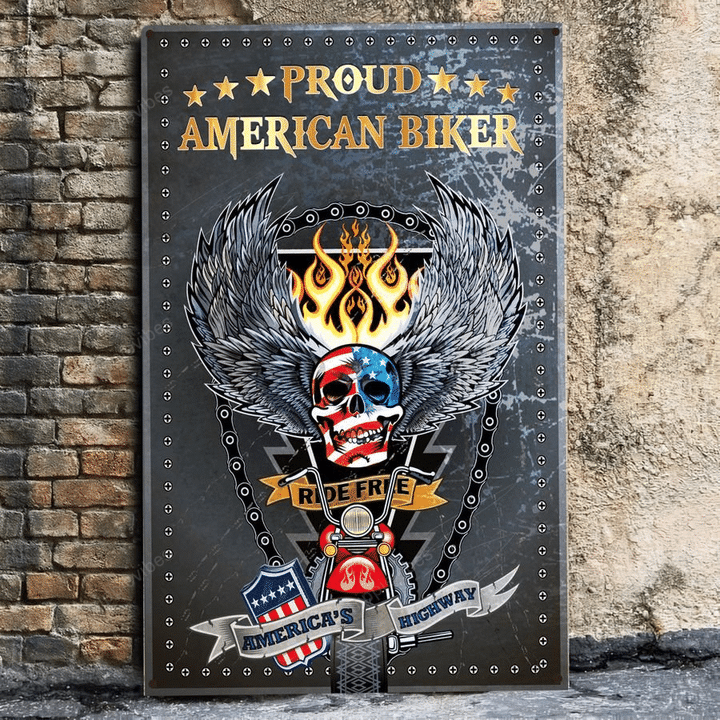 American Biker Metal Sign AV0001441