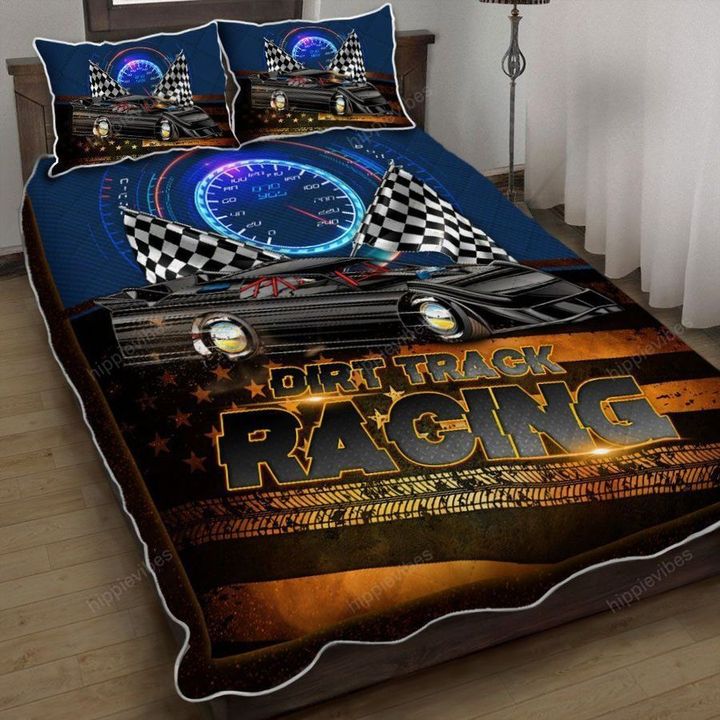 Dirt Late Models Racing In The Dark Quilt Bed Set AV0001455