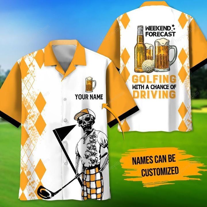 Golf And Beer Player Custom Hawaiian Shirt