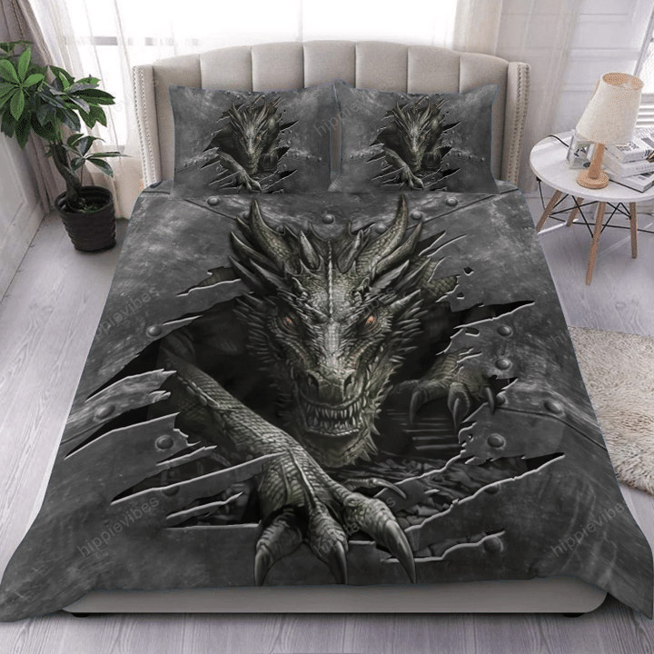 Dragon Metal Pattern Bedding Set