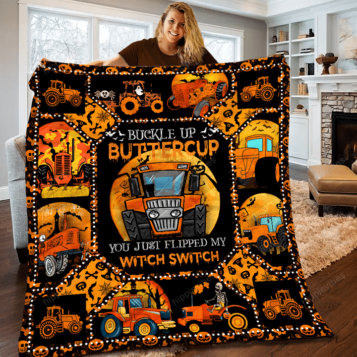 Tractor Halloween Quilt Blanket