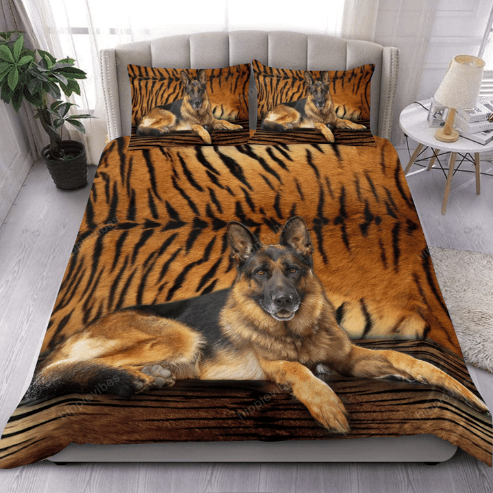 German Shepherd Tiger Pattern Bedding Set