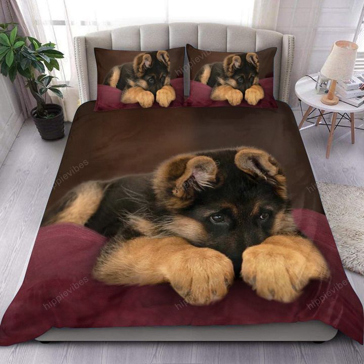 Cute German Shepherd Sleeping 3D All Over Printed Bedding Set