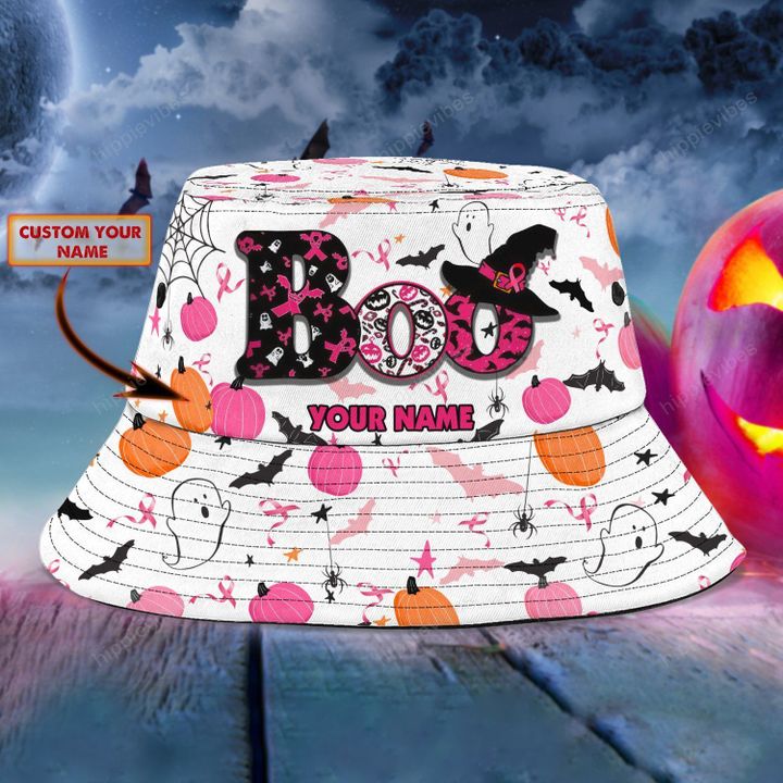 Breast Cancer Awareness Happy Halloween Custom Bucket Hat