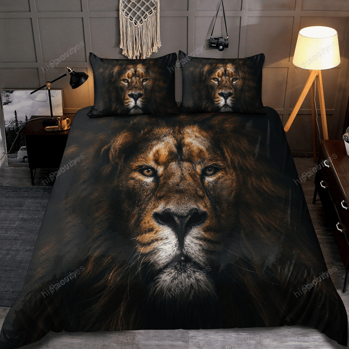 Cool Lion Face All Over Printed Bedding Set