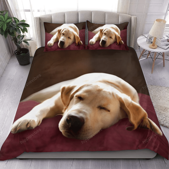 Labrador Sleeping Over Printed Bedding Set