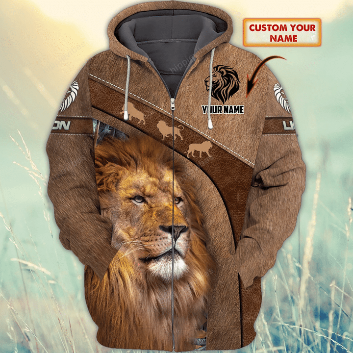 The King Personalized Name 3D Zipper Hoodie