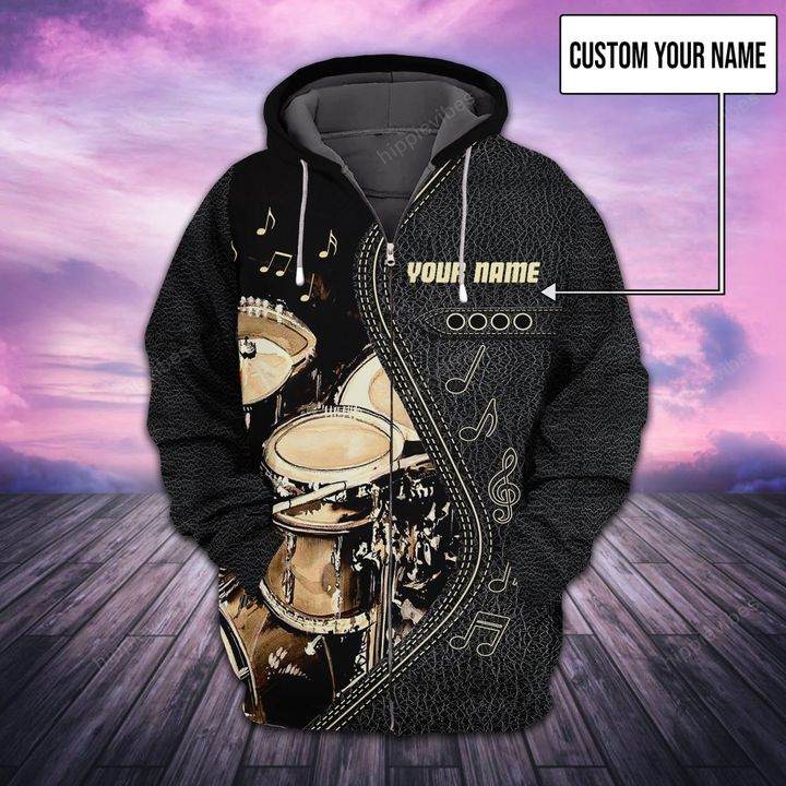 Music Is The Beat Of A Drum That Keeps Time With Our Emotions Custom Zip Hoodie RE