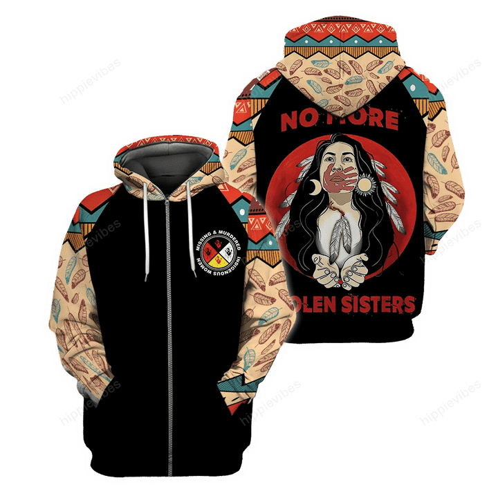 No More Stolen Sisters Native American 3D All Over Printed Custom Hoodie