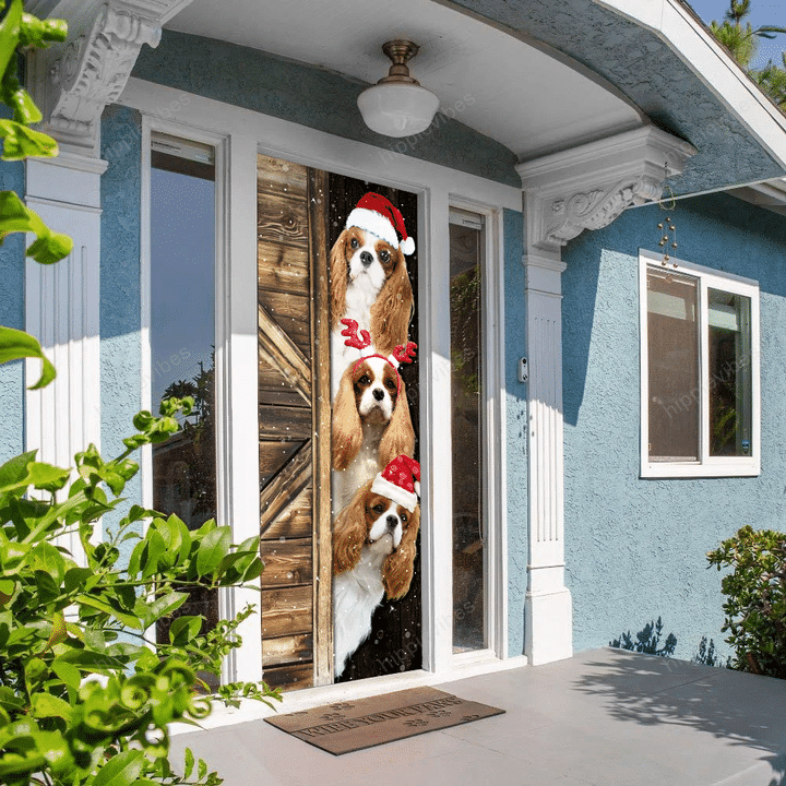 Cavalier King Charles Spaniel Christmas Door Cover