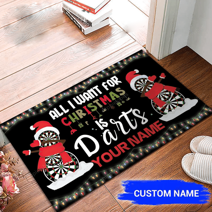 All I Want For Christmas Is Darts Custom Doormat