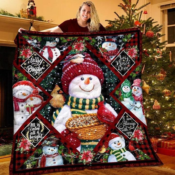 Snowman 3D All Over Printed Quilt Blanket